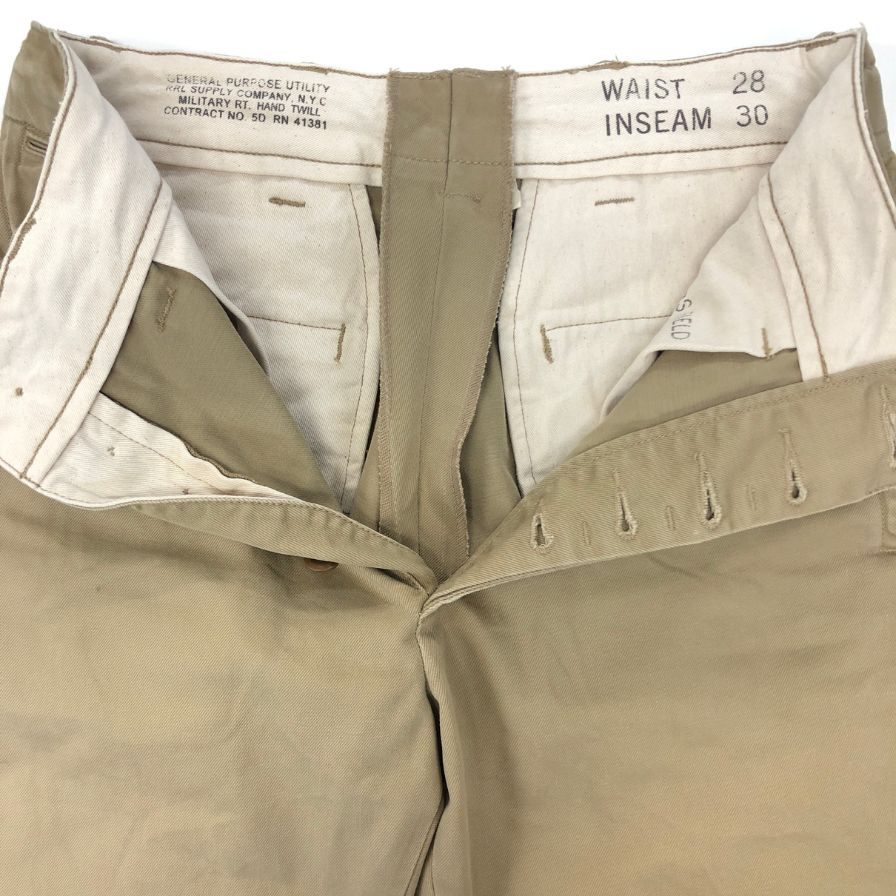 ダブルアールエル オフィサーズ パンツ トラウザー メンズ ベージュ サイズW28L30 RRL RALPH LAUREN 【AFB20】
