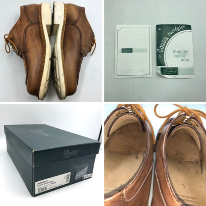 パラブーツ シャンボード レザーシューズ Uチップ 白ソール サイズUK7F ブラウン Paraboot 約25.5cm【AFD15】