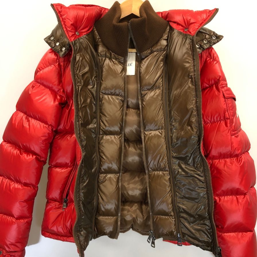 美品◆モンクレール ZIN 14年 ナイロン ダウンジャケット レイヤード レッド サイズ0 Moncler 【AFA13】