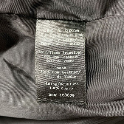 極美品◆ラグ アンド ボーン ショート丈 レザージャケット カウレザー レディース サイズ 4 ブラック rag＆bone 【AFB27】