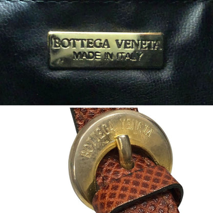 ボッテガヴェネタ ショルダーバッグ 巾着型 レザー ゴールド金具 ブラック BOTTEGA VENETA【AFE6】