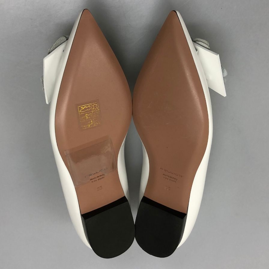 ペリーコ パンプス フラワーモチーフ ホワイト系 35 PELLICO 約21.5cm【AFD9】