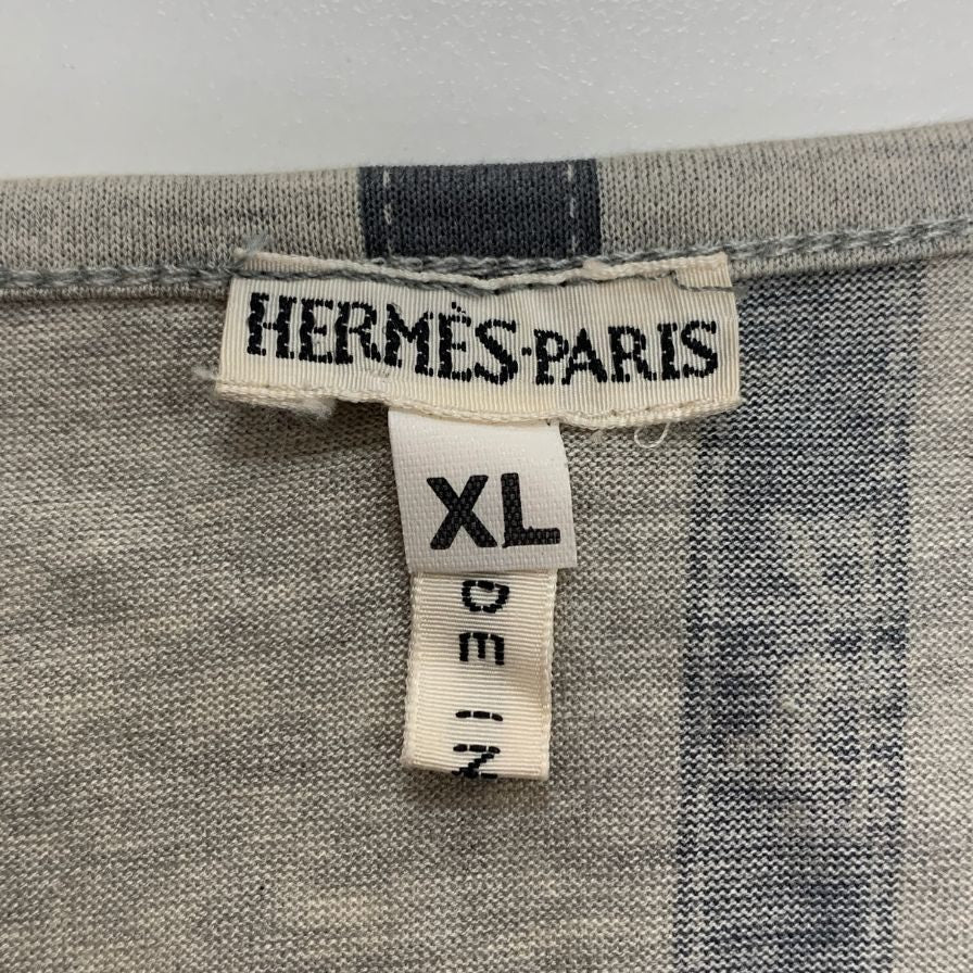 中古◆エルメス マルジェラ期 長袖Tシャツ ボルデュック グレー レディース サイズXL HERMES 【AFB6】