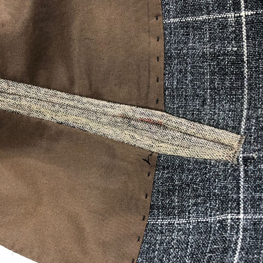 中古◆スーツセレクト リネン テーラードジャケット JSJ1750 グレー サイズA5 メンズ チェック SUIT SELECT DALSASSO 【AFB33】
