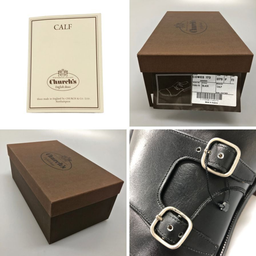 チャーチ レザーシューズ サイズ7.5 メンズ ブラック Church's COWES ビジネスシューズ 約26.0cm【LA】【中古】
