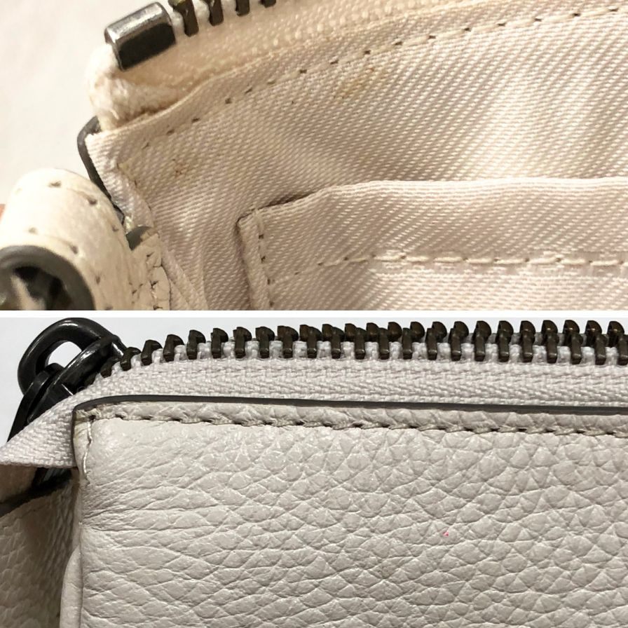 コーチ チェーン ミニ スタッズ ハンドバッグ ポーチ ホワイト COACH【AFE10】