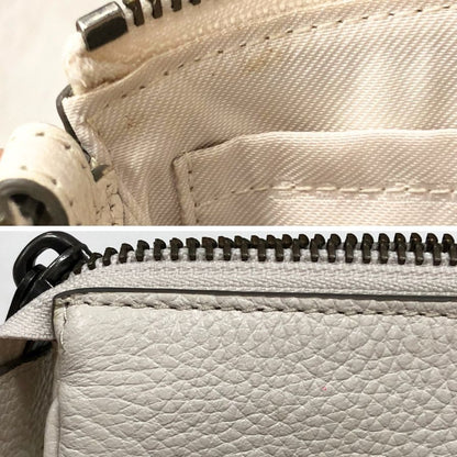 コーチ チェーン ミニ スタッズ ハンドバッグ ポーチ ホワイト COACH【AFE10】