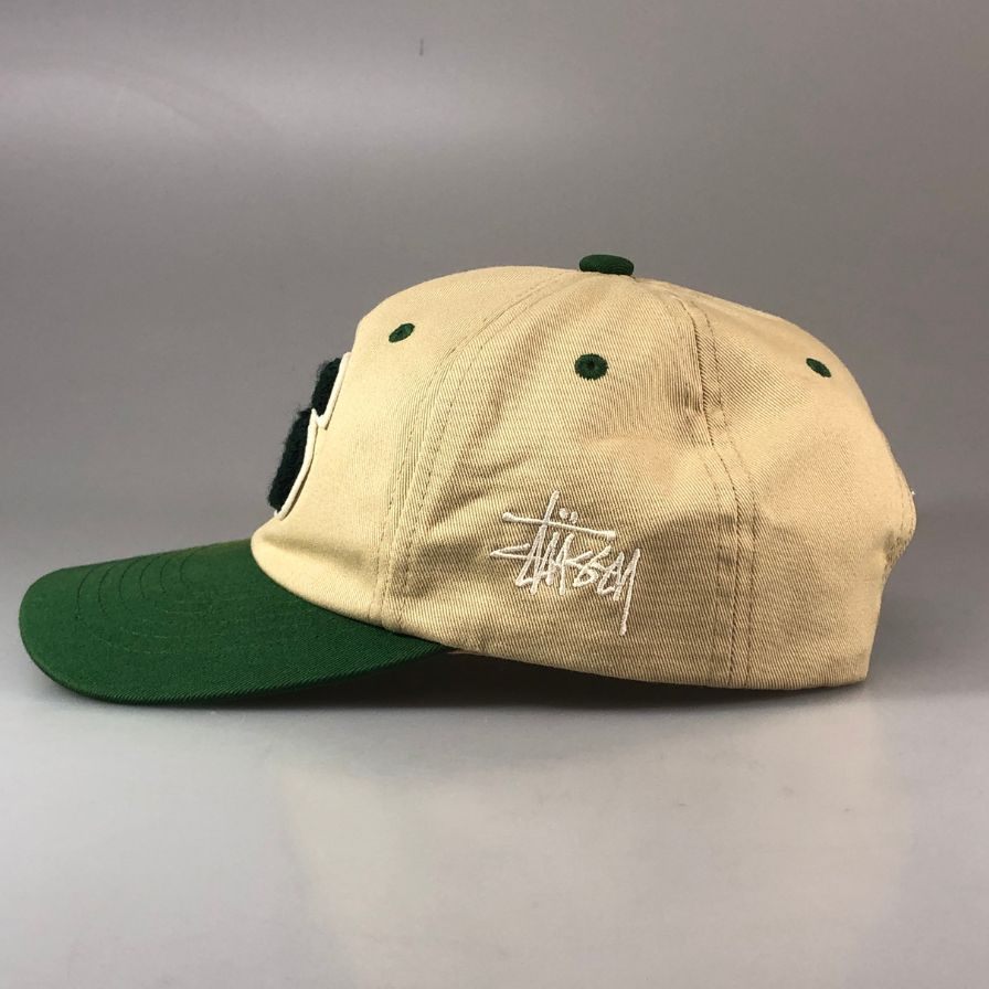 ステューシー キャップ 6パネル 2トーン アップリケ ワッペン 1311061 ベージュ グリーン STUSSY【AFB54】【中古】