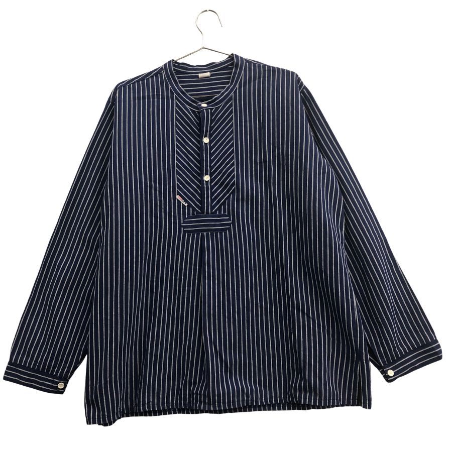 美品◆モダス ドイツ軍 フィッシャーマンシャツ プルオーバー ストライプ ブルー メンズ サイズ54 modas 【AFB35】