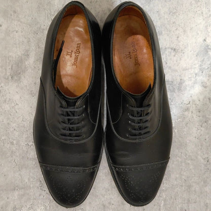 ジョンロブ レザーシューズ グロウナー Sスタンプ セミブローグ ブラック 8695ラスト サイズUK5.5E JOHNLOBB ビジネスシューズ 約24.0cm【LA】【中古】