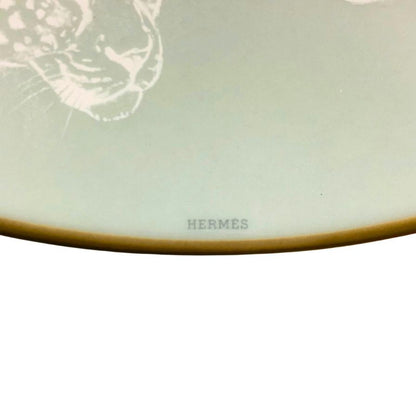 エルメス プレート 赤道直下のスケッチ ヒョウ柄 約21㎝ ブルー HERMES【AFI28】【中古】