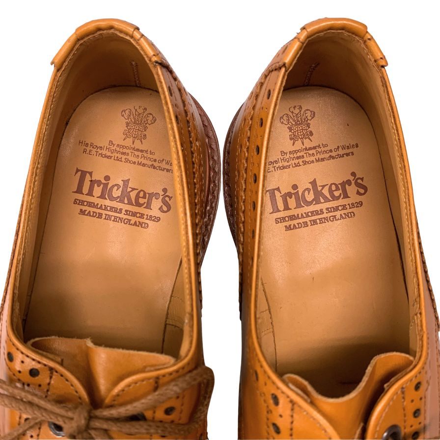 トリッカーズ レザーシューズ カントリー ウイングチップ バートン M5633 メンズ サイズ9.5 ブラウン Tricker’s BOURTON ビジネスシューズ 約28.0cm【LA】【中古】