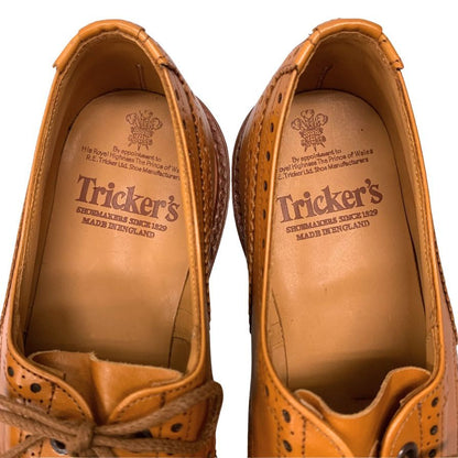 トリッカーズ レザーシューズ カントリー ウイングチップ バートン M5633 メンズ サイズ9.5 ブラウン Tricker’s BOURTON ビジネスシューズ 約28.0cm【LA】【中古】