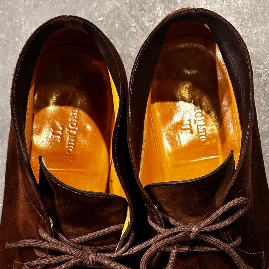 ジョンロブ ロムゼイ チャッカブーツ Jスタンプ  スエード ブラウン サイズUK7D メンズ JOHNLOBB ブーツ 約26.0cm【LA】【中古】