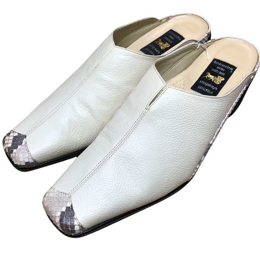 新宿屋 レザーパンプス パイソン 4910-545 24cm グレー系 レディース shinjukuya 約24.0cm【7F3-3】