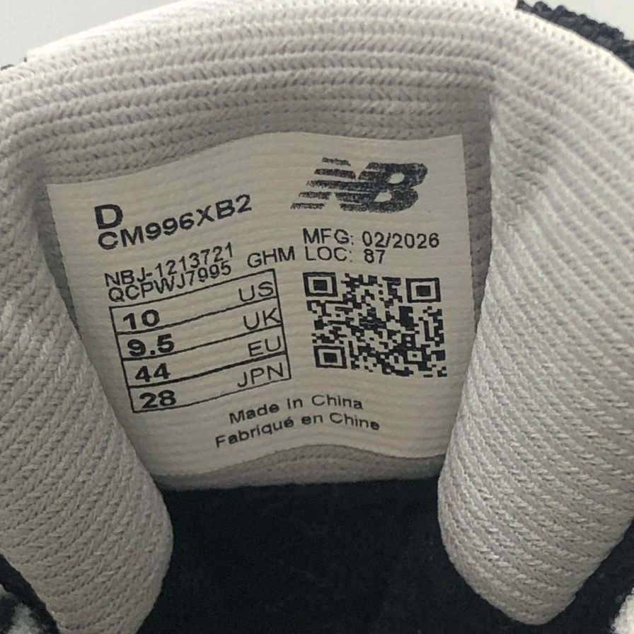 ニューバランス CM996XB2 メンズ US10 ブラック New Balance 約28.0cm【AFC42】