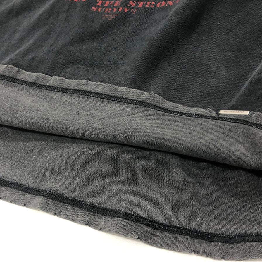 美品◆リプレゼント Tシャツ シャーク ダメージ加工 メンズ サイズXL ブラック REPRESENT 【AFB24】