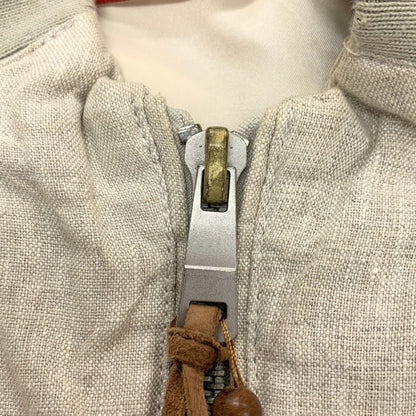 美品◆ザラ デニム クチュール ブルゾン リネン 切替 デザイン ジャケット ジャンパー ベージュ メンズ サイズS ZARA DENIM COUTURE 【AFB10】