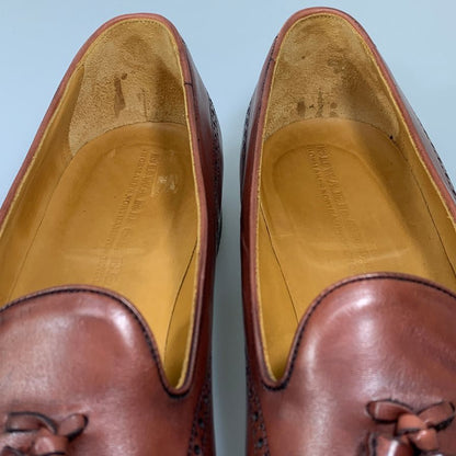 エドワードグリーン タッセルローファー タッセルズ ブローグ ウィングチップ ブラウン メンズ サイズ9E 100ラスト EDWARD GREEN TASSELS ビジネスシューズ 約27.5cm【LA】【中古】