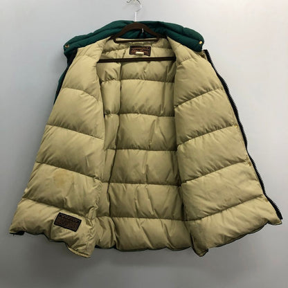 中古◆エディーバウアー ダウンジャケット 80年代 黒タグ ロゴボタン グリーン メンズ サイズ不明 Eddie Bauer 【AFF19】