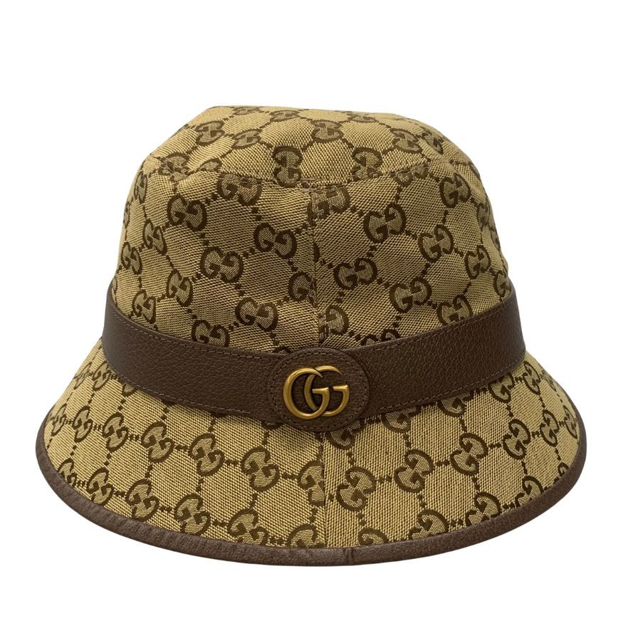 美品◆グッチ バケットハット GGキャンバス ベージュ サイズL メンズ 576587 4HG62 GUCCI【AFI22】