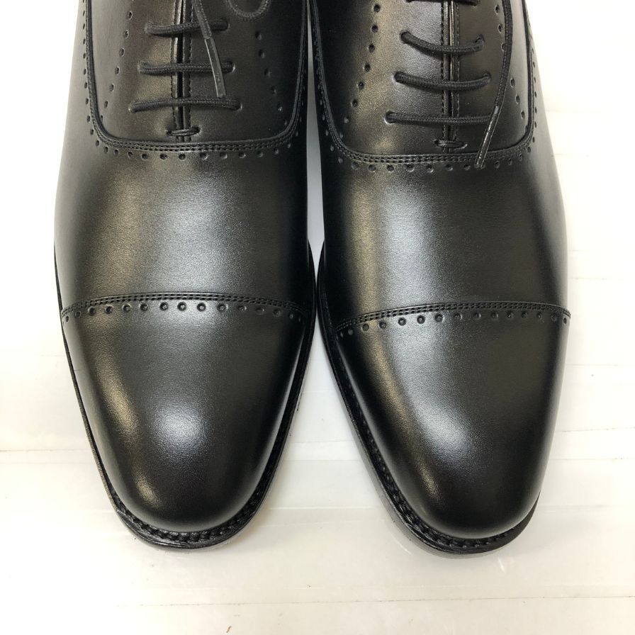 スコッチグレイン パンチドキャップ レザーシューズ ブラック ラスト256 サイズ25ハーフ SCOTCH GRAIN 約25.5cm【AFD12】
