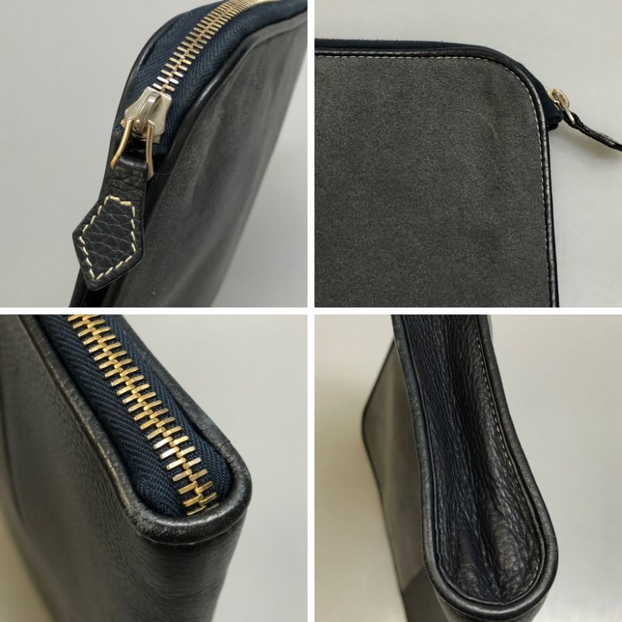 シセイ レザーケース タブレットケース ドキュメントケース スエード×レザー コンビ メンズ グレー Cisei FIRENZE【AFE3】【中古】