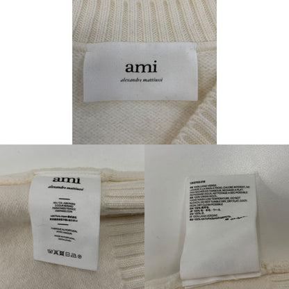 中古◆アミパリス ベスト アミアレクサンドルマテュッシ ニット セーター ハートロゴ ホワイト系 メンズ サイズ表記なし AMI paris 【AFB4】