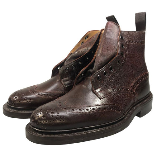 トリッカーズ ストウ カントリーブーツ グレインレザー ウイングチップ 948315 5634/54 ボルドー 7ハーフ Tricker’ｓ ブーツ 約26.0cm【LA】【中古】