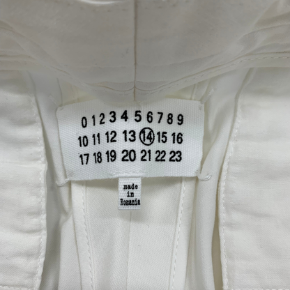 中古◆メゾンマルジェラ テーパードパンツ ボタンフライ コットン メンズ ホワイト サイズ50 Maison Margiela【AFB9】