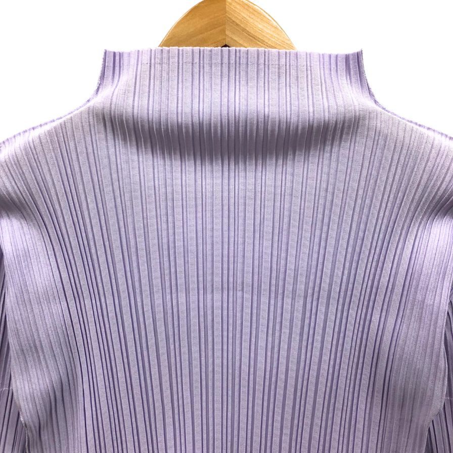 極美品◆イッセイミヤケ プリーツプリーズ タートルネック PP43JK934 パープル サイズフリー ISSEY MIYAKE PLEATS PLEASE 【AFB37】