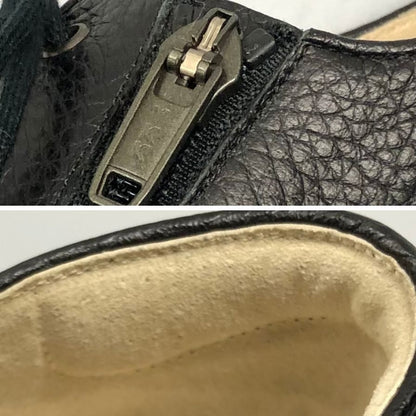 新宿屋 レースアップシューズ 3313 レザー シルバーシャーク ブラック レディース サイズ21.5 shinjukuya 約21.5cm【7-10】