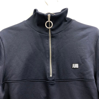 中古◆アミパリス トップス ハーフジップ トラックジャケット ワンポイント  サイズM メンズ ネイビーAMI 【AFB10】