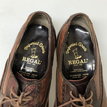 リーガル レザーシューズ インペリアル グレード コンビ 内羽根 メンズ サイズ24.5cm ブラウン KUMANG SHOE MFG REGAL 約24.5cm【PTM1】
