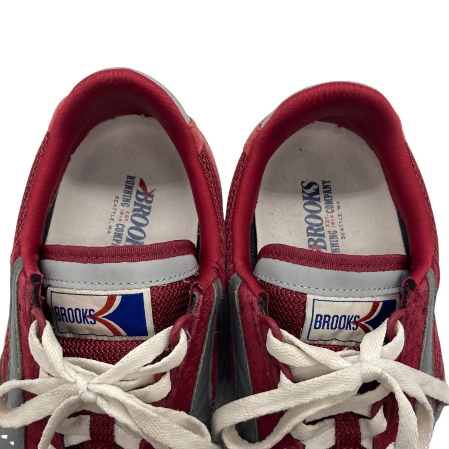 ブルックス ローカットスニーカー スウェード メッシュ 切替 ローテク ランニング ボルドー メンズ サイズ27cm BROOKS RUNNING 約27.0cm【AFC41】