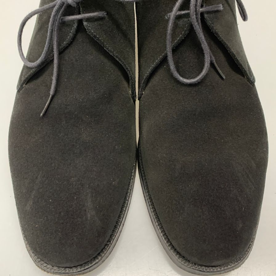 クロケット&ジョーンズ レザーシューズ チャッカブーツ チャートシー スエード ブラック サイズUK7E CROCKETT&JONES CHERTSEY ブーツ 約25.5cm【LA】【中古】
