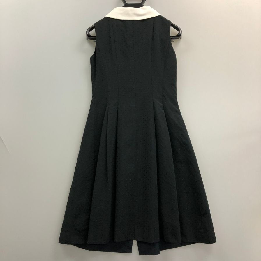 極美品◆エムズグレイシー ノースリーブワンピース 襟付き ブラック レディース サイズ36 M'S GRACY 【AFB37】
