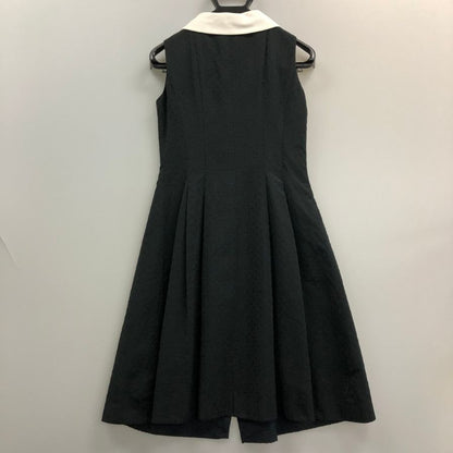 極美品◆エムズグレイシー ノースリーブワンピース 襟付き ブラック レディース サイズ36 M'S GRACY 【AFB37】