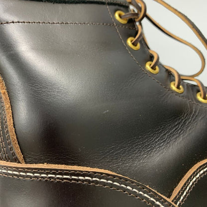 スッピン ワークブーツ SP-08L レザー レースアップ サイドジップ ブラック メンズ サイズUS8 SPPN BOOTS 8in LACE-UP BOOTS 約26.0cm【AFD2】