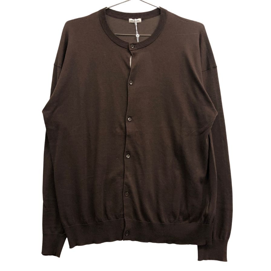 極美品◆キャッシュ＆バルバ カーディガン SEISW003 シーアイランドコットン ブラウン サイズ2 メンズ  cash & barba 【AFB27】