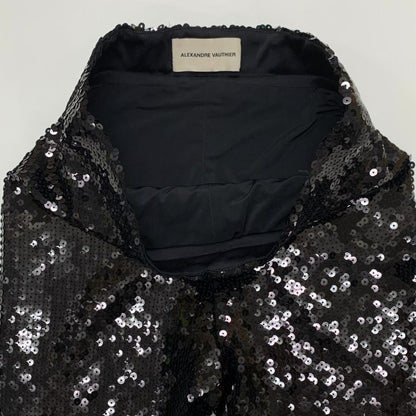 アレクサンドルボーティエ スパンコール ひざ丈パンツ スパッツ レディース サイズ38 ブラック ALEXANDRE VAUTHIER 【AFB16】