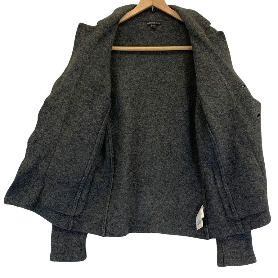 美品◆ジェームスパース ニット カーディガン  カシミヤ ウール ナイロン ボタン メンズ サイズ1 グレー系 JAMES PERSE 【AFF21】