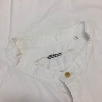 中古◆トキアリ TOKIARI バンドカラー 長袖シャツ 日本製 メンズ 2 ホワイト 時在服飾設計 【AFB20】