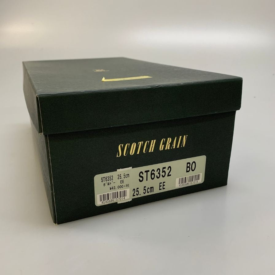 スコッチグレイン ST6352 レースアップシューズ カーフ ボルドー サイズ25.5EE 革靴 SCOTCH GRAIN ビジネスシューズ 約25.5cm【LA】【中古】