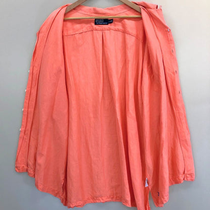 中古◆ポロ ラルフローレン ヴィンテージ開襟シャツ オレンジ メンズ サイズXXL POLO RALPH LAUREN 【AFB45】