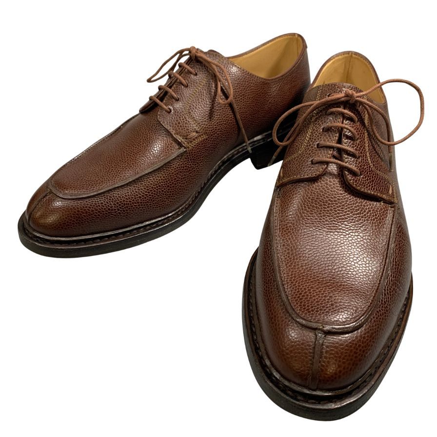 パラブーツ レザーシューズ セビーニュ シボ革 サイズUK6.5 ブラウン PRABOOT ビジネスシューズ 約25.5cm【LA】【中古】