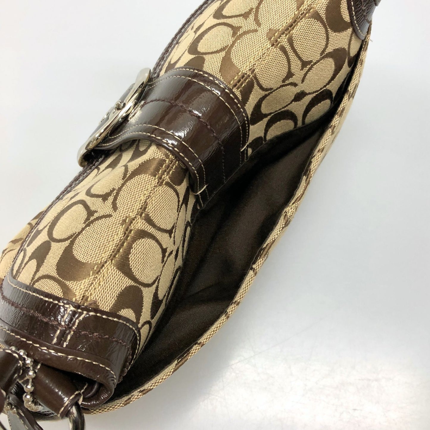 コーチ ショルダーバッグ シグネチャー キャンバス レザー ワンショルダー F15203 ブラウン ベージュ COACH【AFE3】