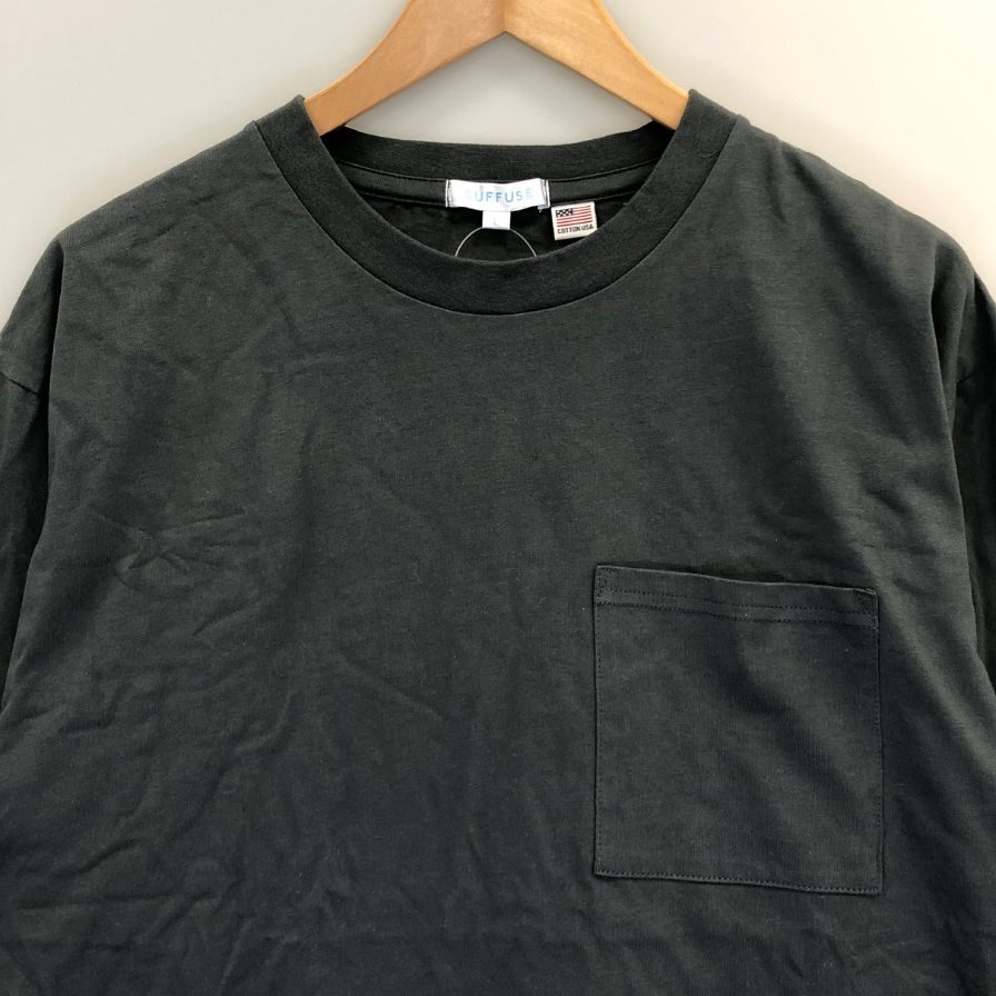 新品同様◆サフューズ ロングスリーブTシャツ TW-01185 チャコールグレー サイズL メンズ USAコットン SUFFUSE 【AFB4】