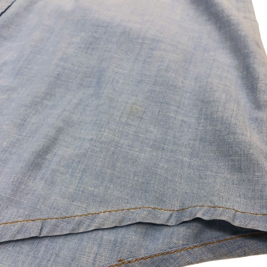 美品◆シアーズ 70S 三角タグ シャンブレーシャツ ブルー系 メンズ サイズ15.5 Sears 【AFB9】