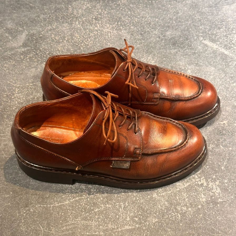 パラブーツ レザーシューズ シャンボード Uチップ デカタグ ブラウン  メンズ サイズUK6.5 PARABOOT ビジネスシューズ 約25.0cm【LA】【中古】
